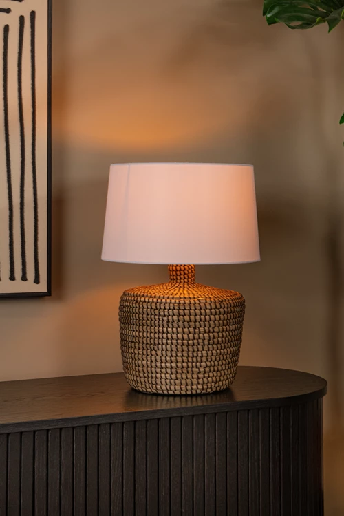 Lucide AMBALA - Lampe de table - Ø 35 cm - 1xE27 - Naturel | Premium - ambiance 1